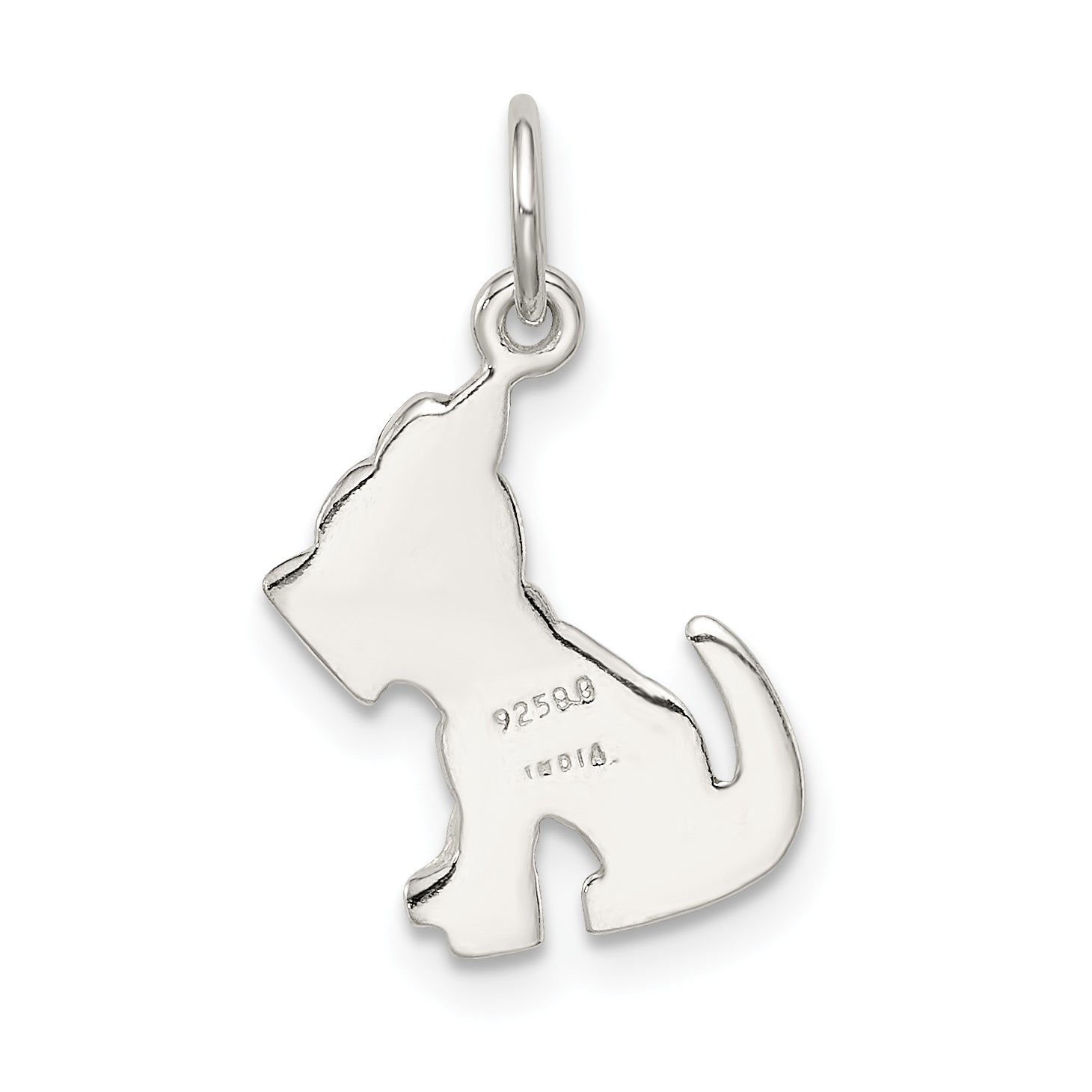 Sterling Silver 925 Dog Pendant Anti-tarnish Polished Textured Charm