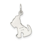Sterling Silver 925 Dog Pendant Anti-tarnish Polished Textured Charm