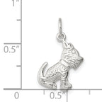 Sterling Silver 925 Dog Pendant Anti-tarnish Polished Textured Charm