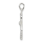 Sophia Jewelers Sterling Silver CZ Cat Pendant with Polished Finish