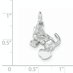 Sterling Silver 925 Cat Pendant with Polished Playful Design