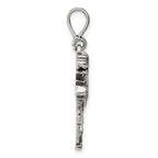 Sterling Silver 925 Men's Leopard Pendant with Antiqued Finish