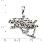 Sterling Silver 925 Men's Leopard Pendant with Antiqued Finish