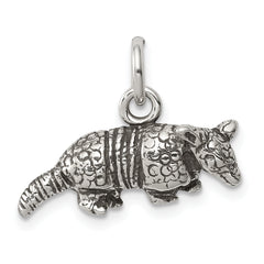 Sterling Silver Antiqued & Textured Armadillo Pendant