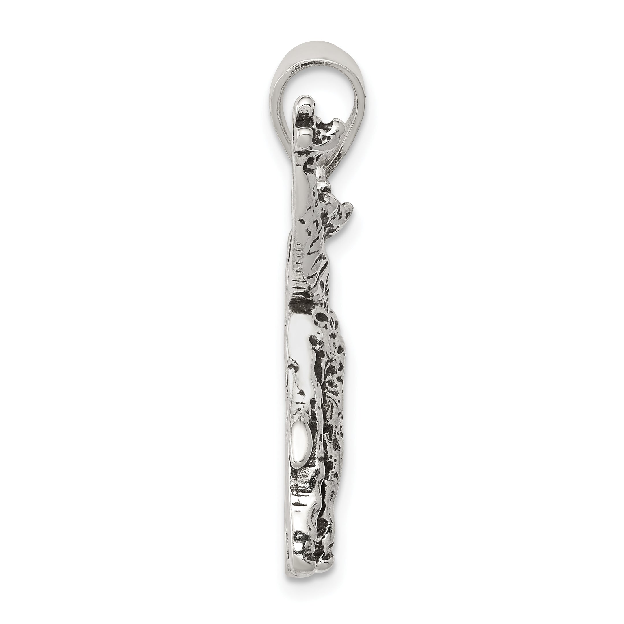 Sterling Silver 925 Antiqued Giraffes Pendant Elegant Vintage Style