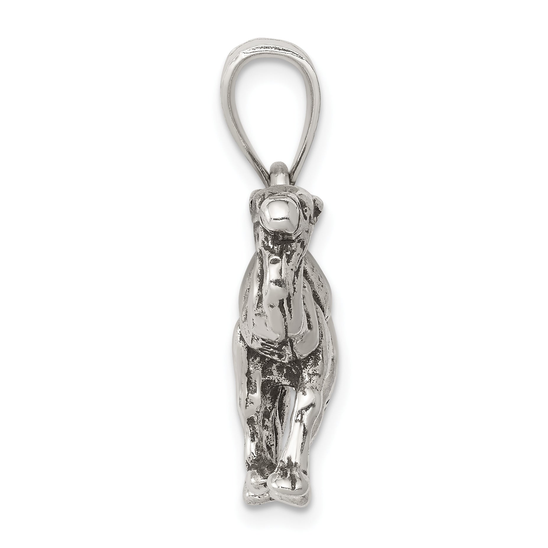 Sophia Jewelers Sterling Silver 3D Reversible Camel Pendant Antiqued Charm Secondary image