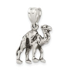 Sophia Jewelers Sterling Silver 3D Reversible Camel Pendant Antiqued Charm