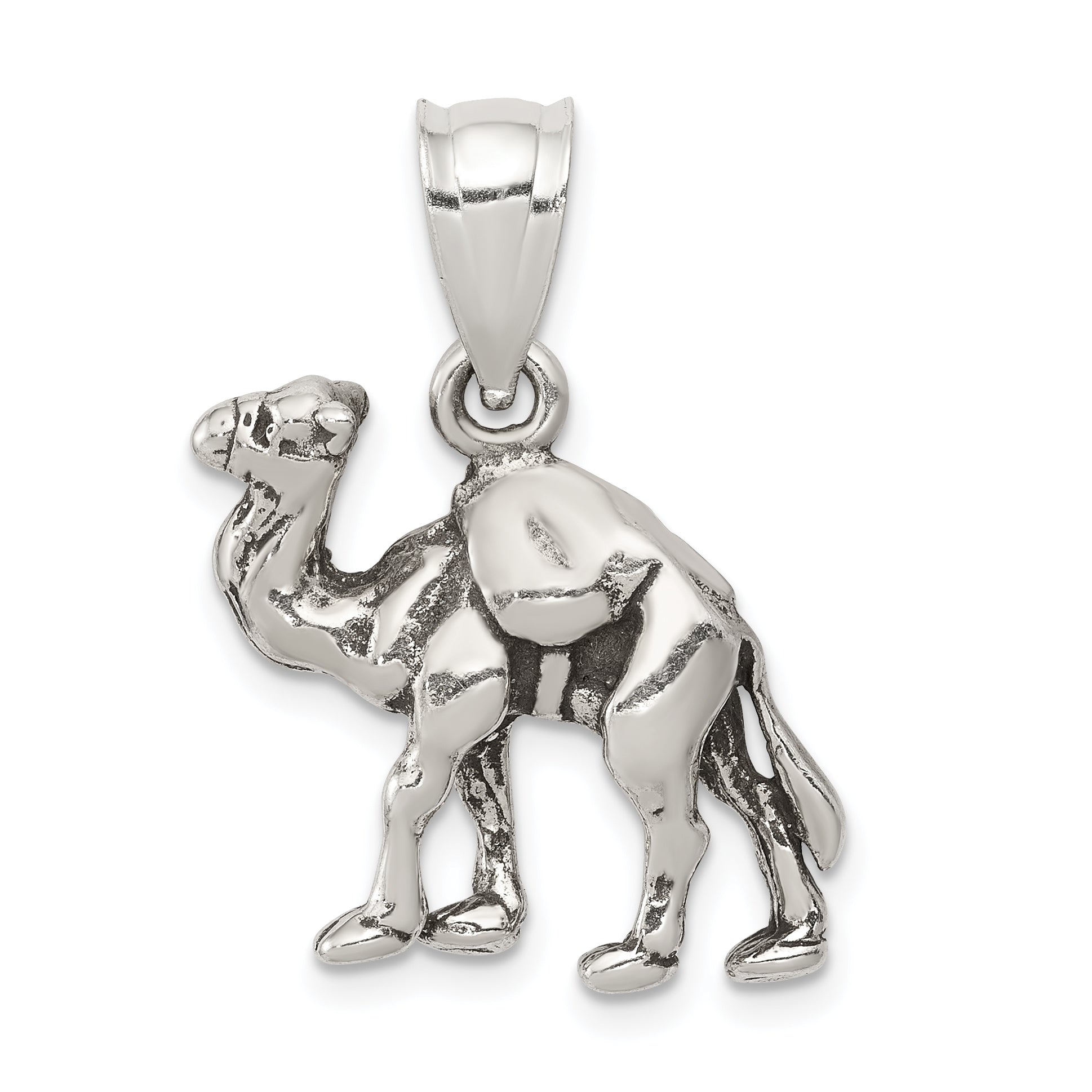 Sterling Silver Antiqued 3-D Camel Reversible Pendant