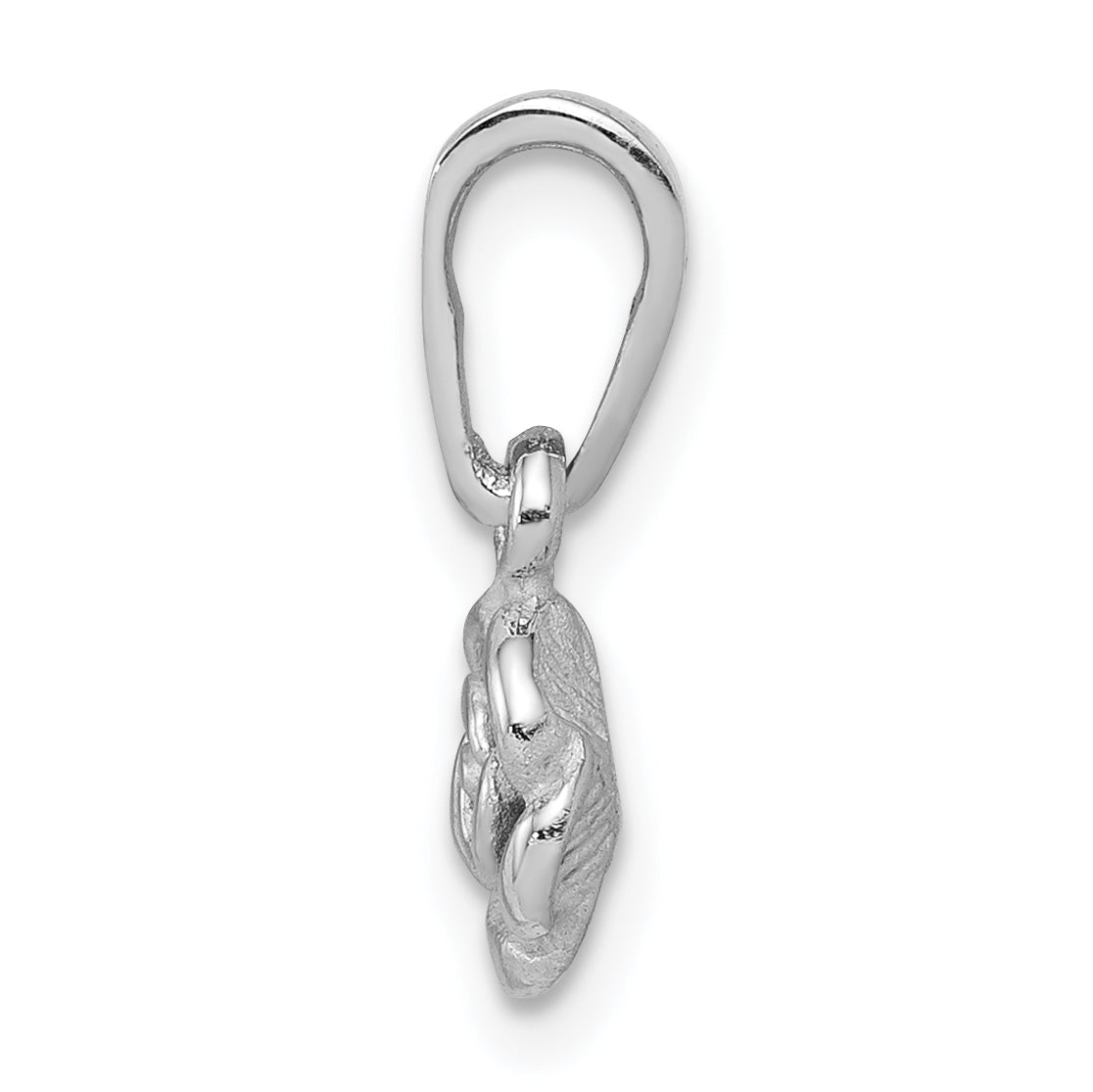 Sterling Silver 925 Children's Textured Rose Pendant Rhodium-Plated Elegance Secondary image