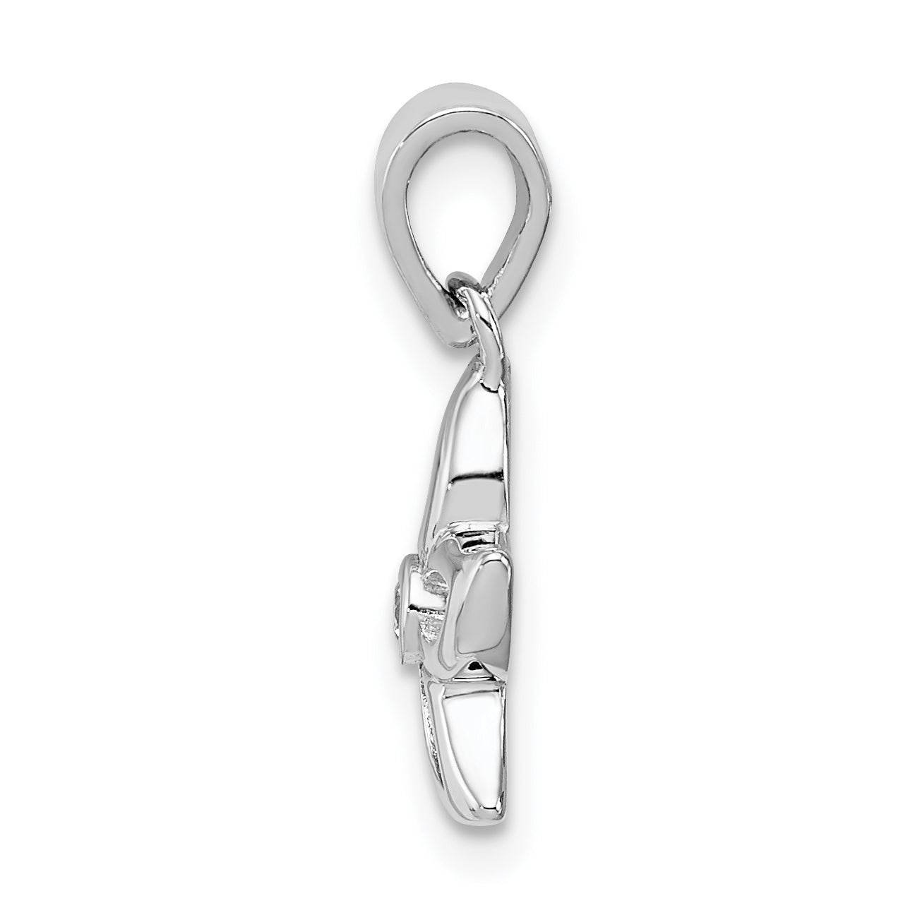 Sophia Jewelers Sterling Silver CZ Flower Pendant Rhodium-Plated Elegance