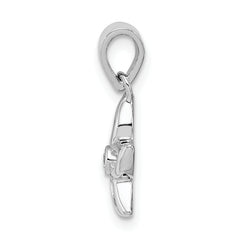 Sophia Jewelers Sterling Silver CZ Flower Pendant Rhodium-Plated Elegance