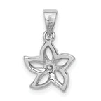 Sophia Jewelers Sterling Silver CZ Flower Pendant Rhodium-Plated Elegance
