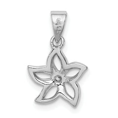 Sophia Jewelers Sterling Silver CZ Flower Pendant Rhodium-Plated Elegance