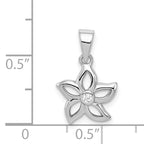 Sophia Jewelers Sterling Silver CZ Flower Pendant Rhodium-Plated Elegance