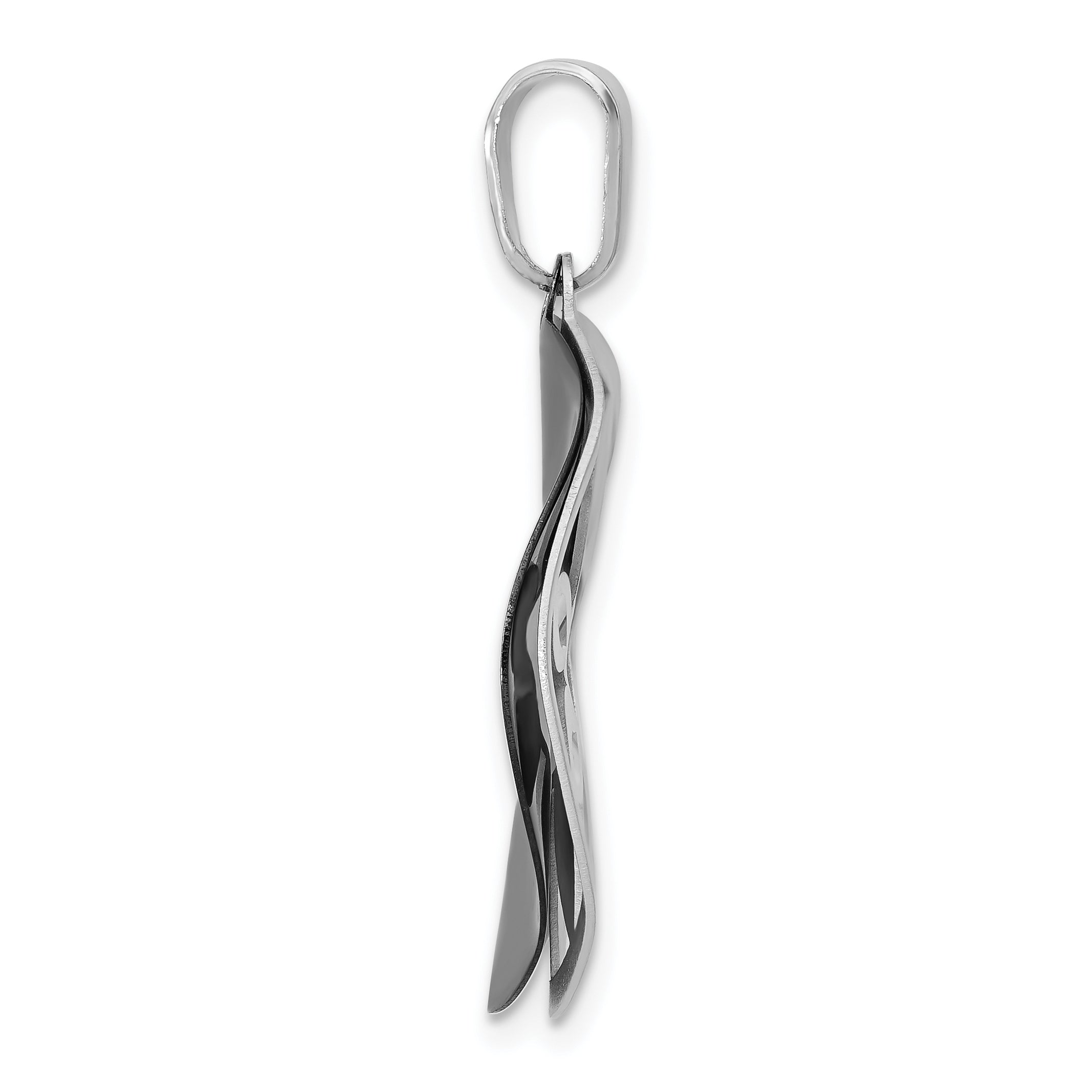 Sterling Silver 925 Satin Ruthenium Flower Pendant Elegant Women's Jewelry