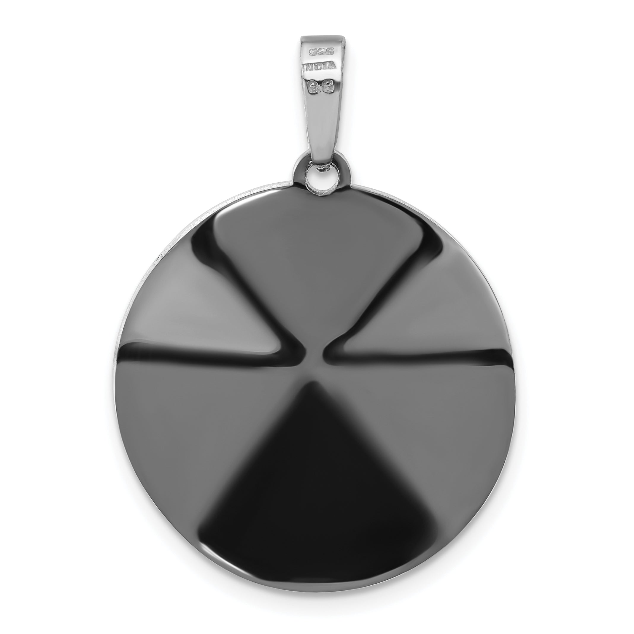 Sterling Silver 925 Satin Ruthenium Flower Pendant Elegant Women's Jewelry