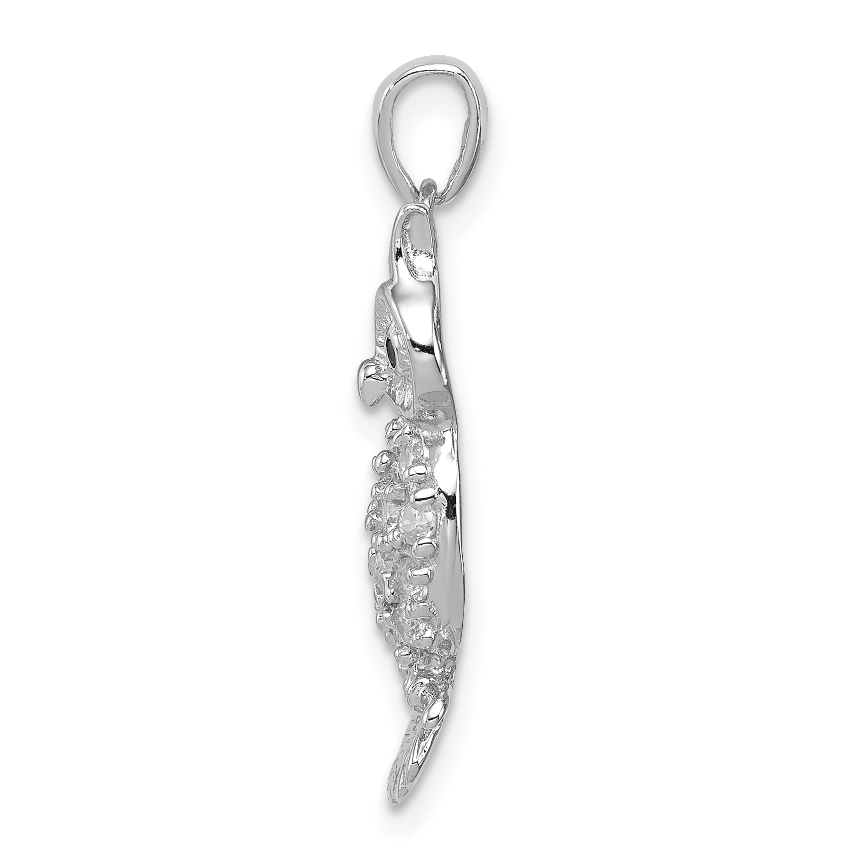 Sophia Jewelers Sterling Silver CZ Owl Pendant with Rhodium Elegance Secondary image