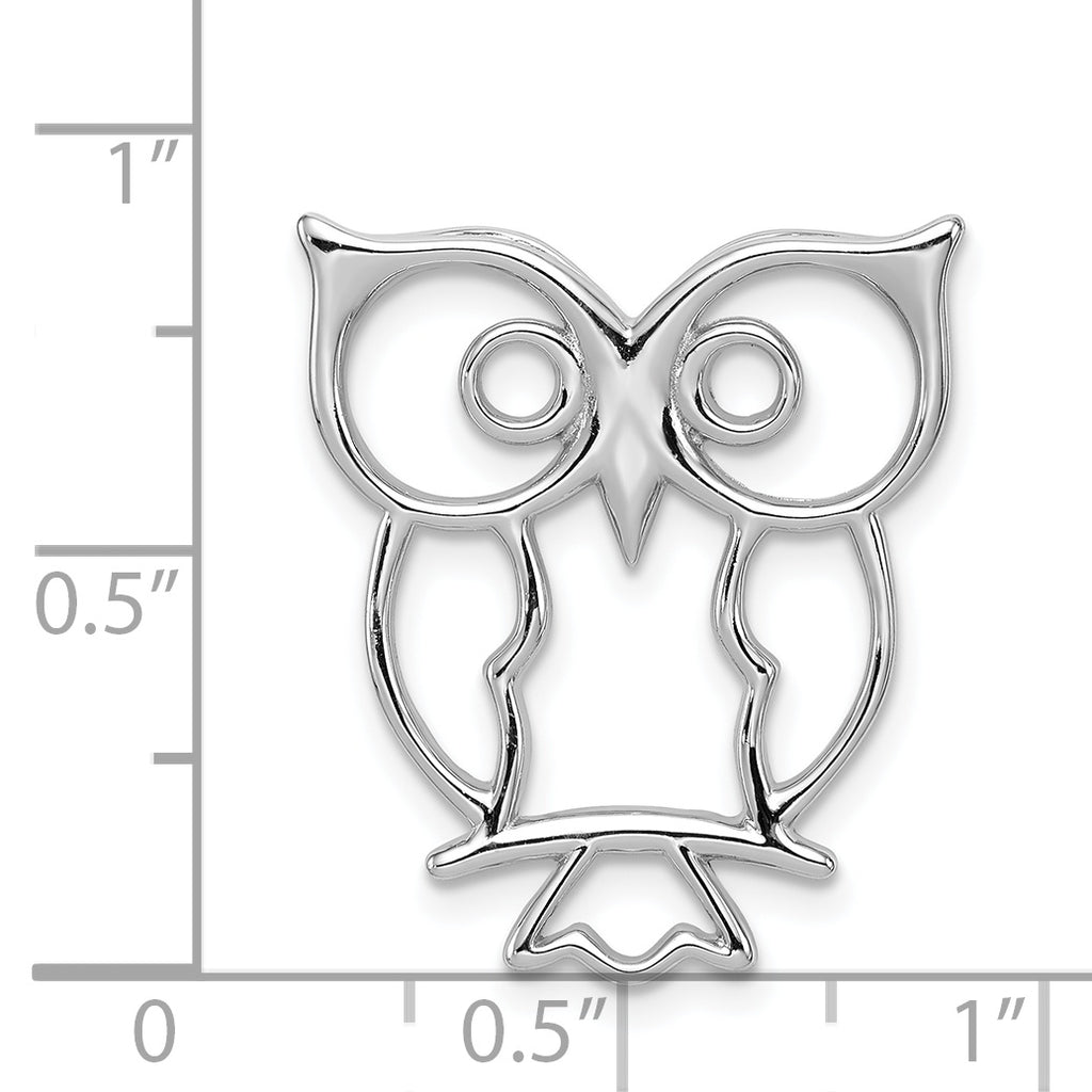 Sophia Jewelers 925 Sterling Silver Owl Pendant with Rhodium Plating