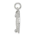 Sterling Silver 925 Owl Pendant with Polished Textured Finish