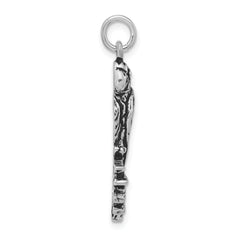 Unisex Sterling Silver 925 Parrot Pendant with Antiqued Finish