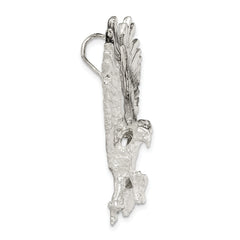 Sterling Silver 925 Eagle Pendant with Textured Polished Finish for Men