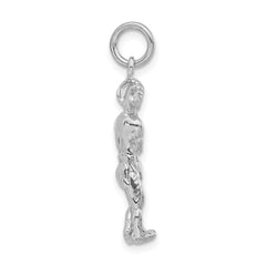 Sterling Silver 925 Polished 3D Unisex Indian Pendant by Sophia Jewelers
