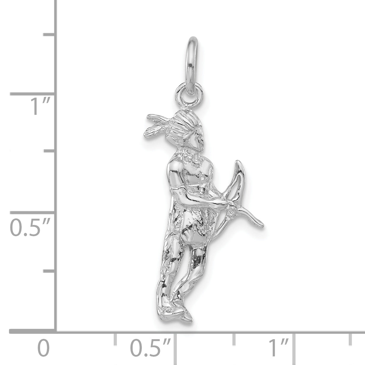 Sterling Silver 925 Polished 3D Unisex Indian Pendant by Sophia Jewelers