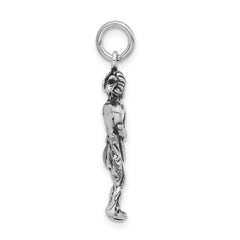 Sophia Jewelers Sterling Silver 3D Antiqued Indian Pendant Unisex