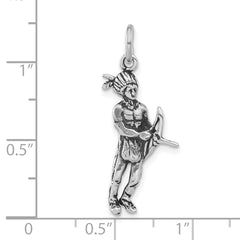 Sophia Jewelers Sterling Silver 3D Antiqued Indian Pendant Unisex