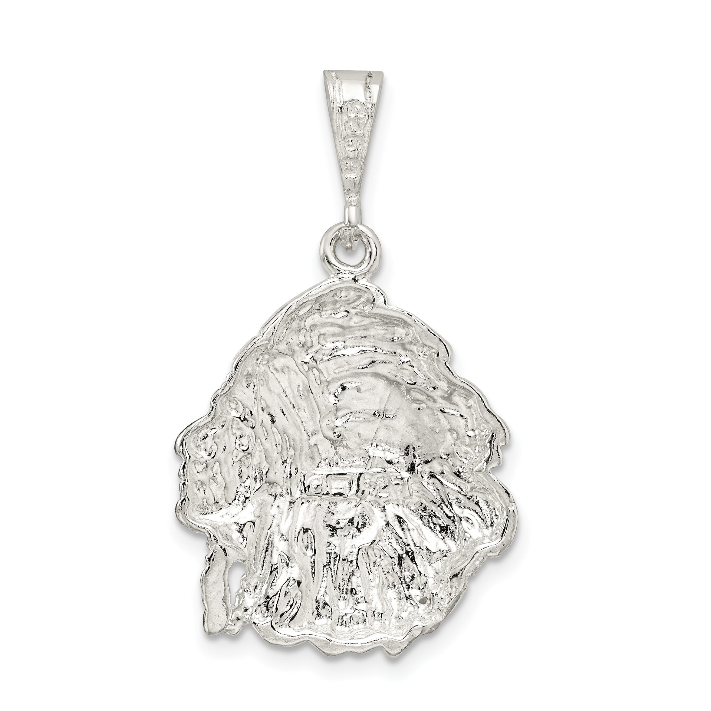 Sterling Silver 925 Men's Polished Indian Man Pendant Anti-Tarnish