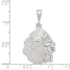 Sterling Silver 925 Men's Polished Indian Man Pendant Anti-Tarnish