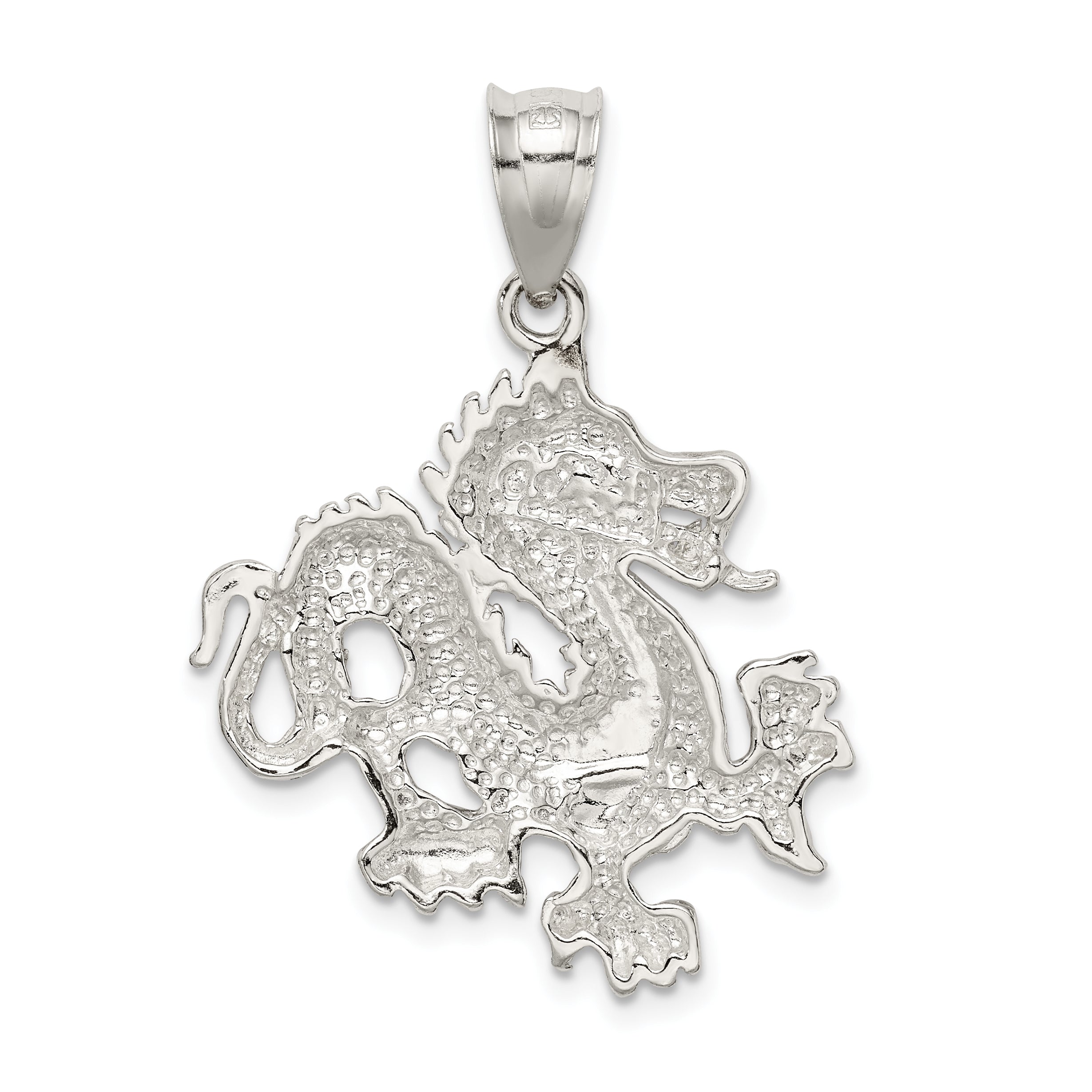 Sophia Jewelers Men's Sterling Silver 925 Dragon Pendant with Polished Finish