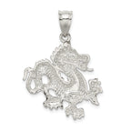 Sophia Jewelers Men's Sterling Silver 925 Dragon Pendant with Polished Finish