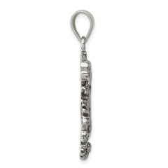 Sterling Silver 925 Antiqued Dragon Pendant Elegant Vintage Charm