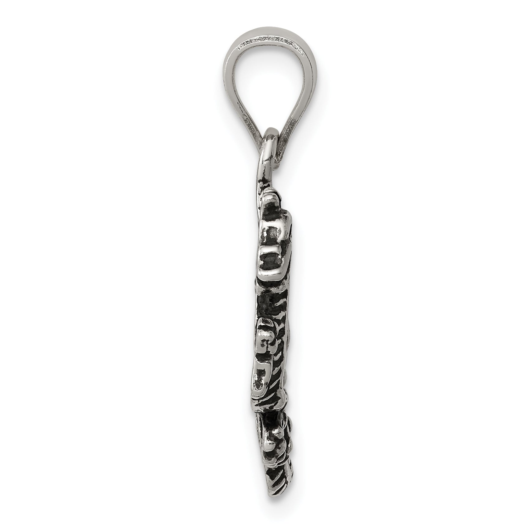 Sterling Silver 925 Dragon Pendant with Antiqued Finish