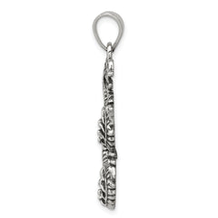 Sterling Silver 925 Men's Dragon Pendant with Antiqued Finish