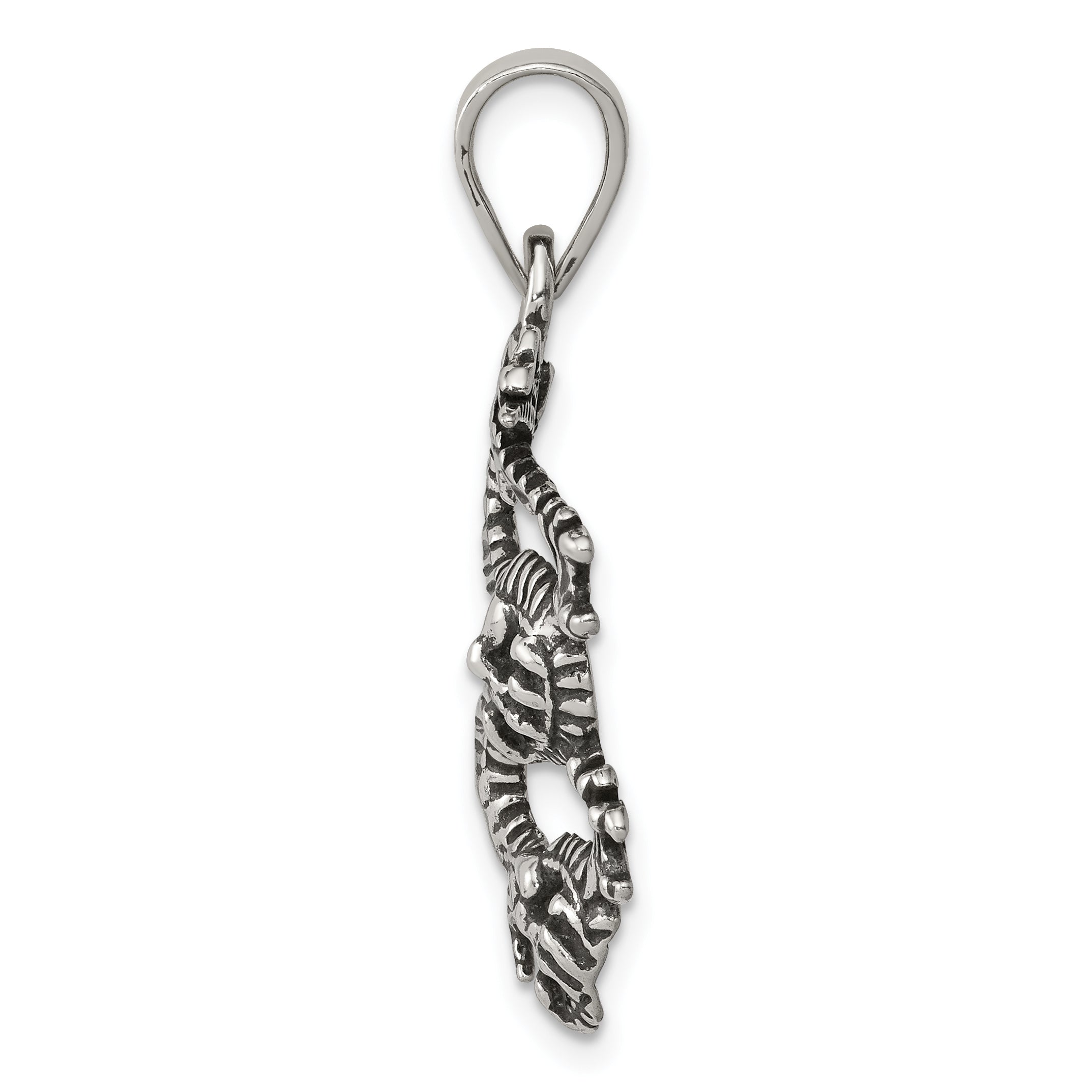 Sophia Jewelers Sterling Silver Dragon Pendant with Antiqued Finish Secondary image