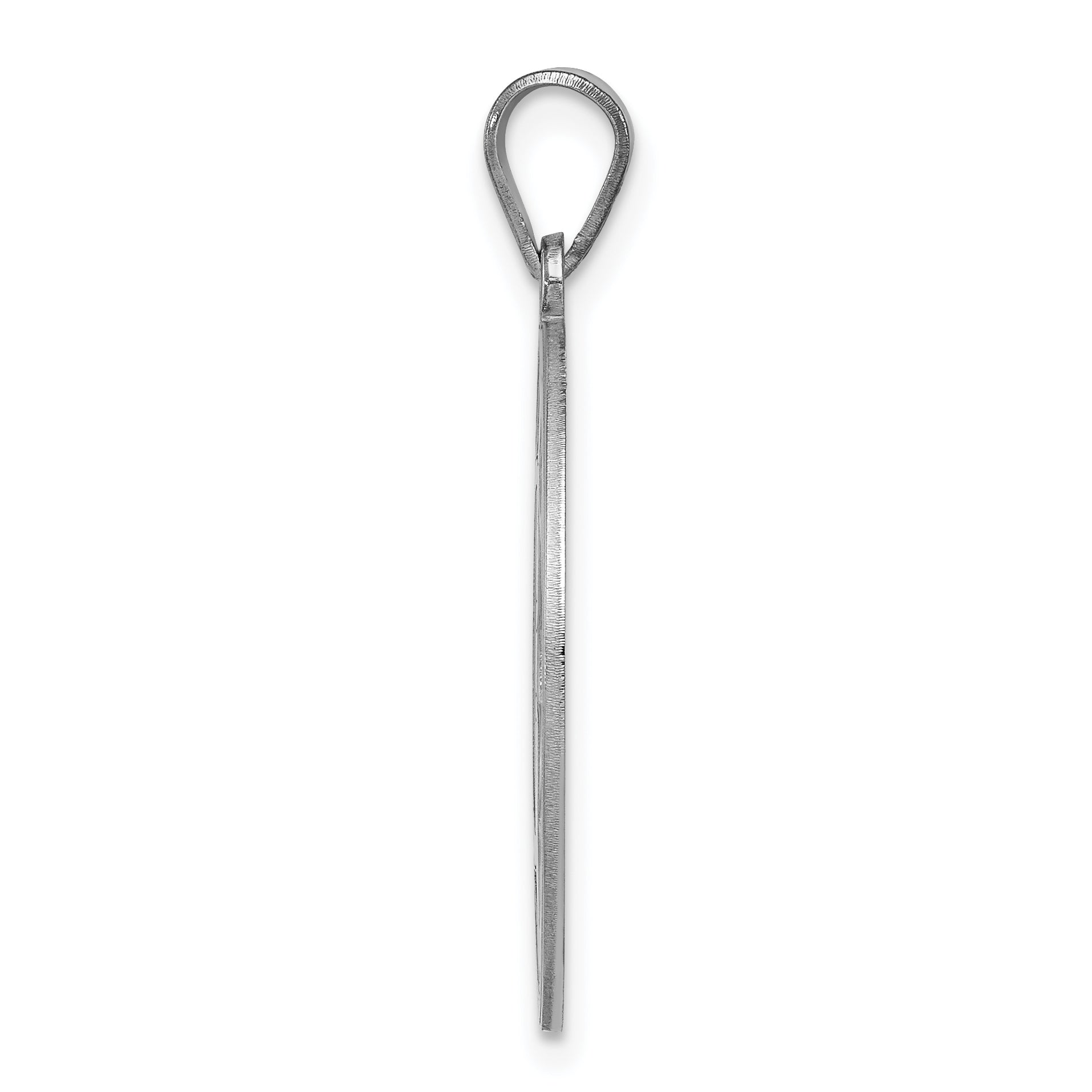 Sterling Silver 925 Initial C Pendant with Rhodium Polished Unisex Elegance