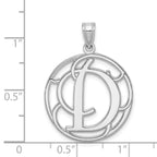Sterling Silver 925 Unisex Script Initial D Charm Polished Finish