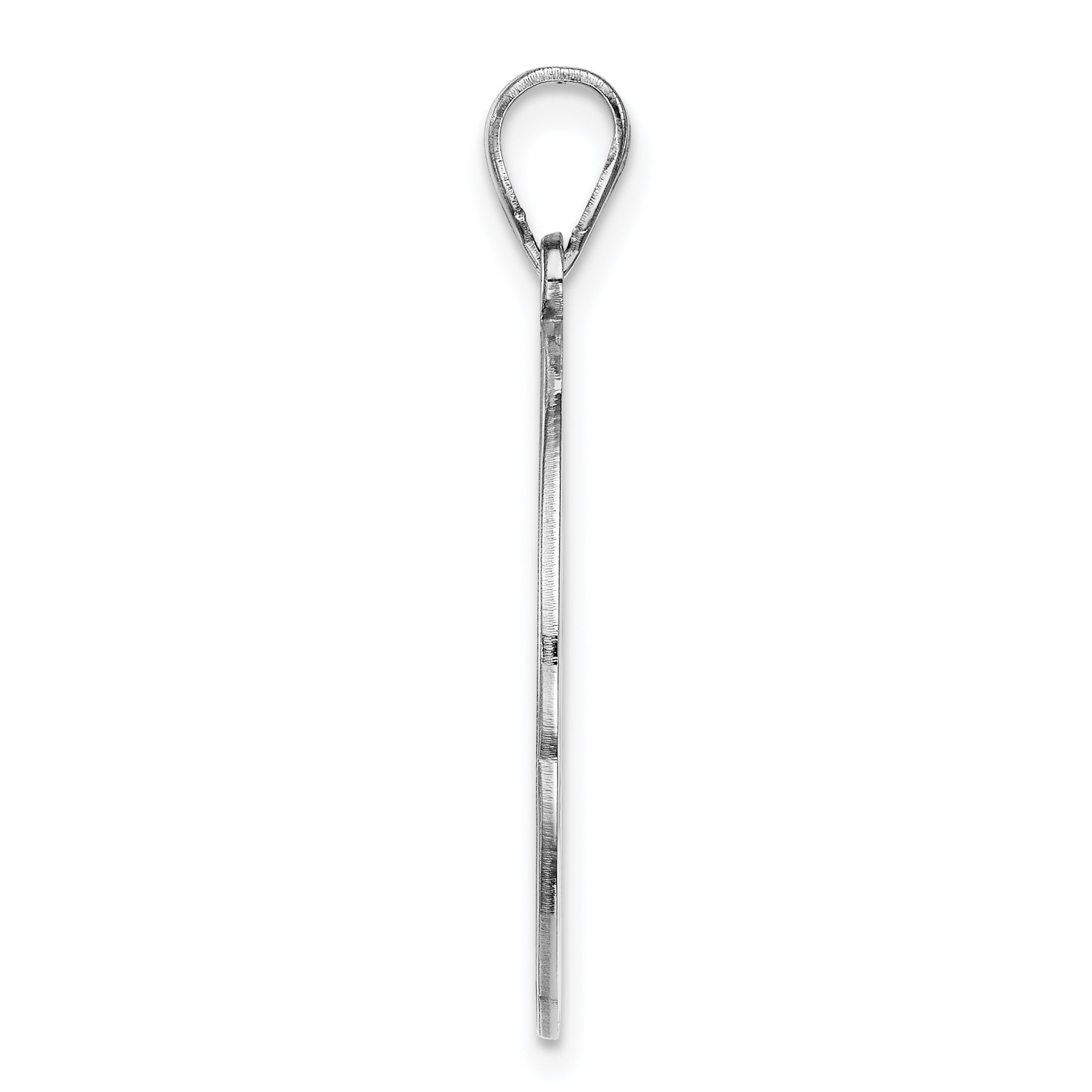 Sterling Silver Rhodium-Plated Script Initial E Unisex Charm Secondary image