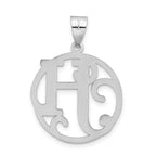 Sophia Jewelers Unisex Rhodium-Plated Initial H Sterling Silver Charm