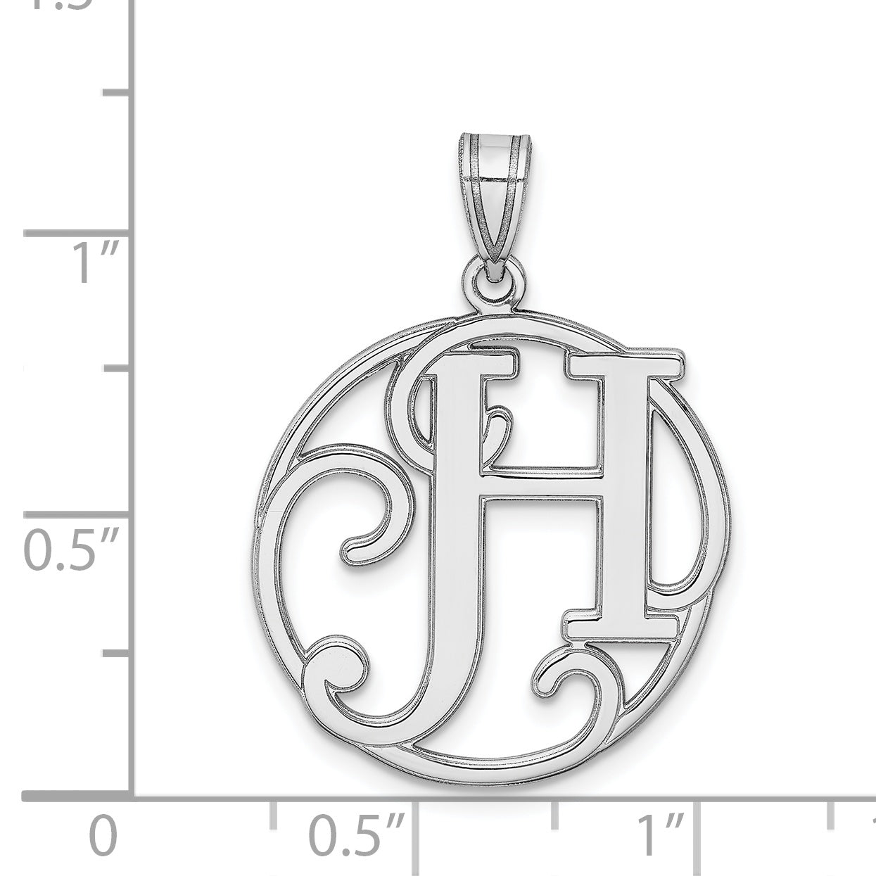 Sophia Jewelers Unisex Rhodium-Plated Initial H Sterling Silver Charm