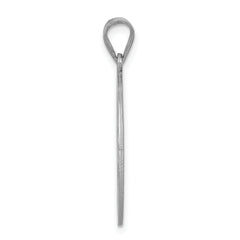 Sterling Silver 925 Unisex J Charm with Rhodium Polished Finish