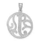 Sterling Silver 925 Unisex J Charm with Rhodium Polished Finish