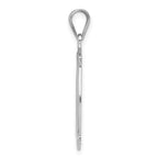 Sterling Silver 925 Script Initial M Charm with Rhodium Polish Unisex