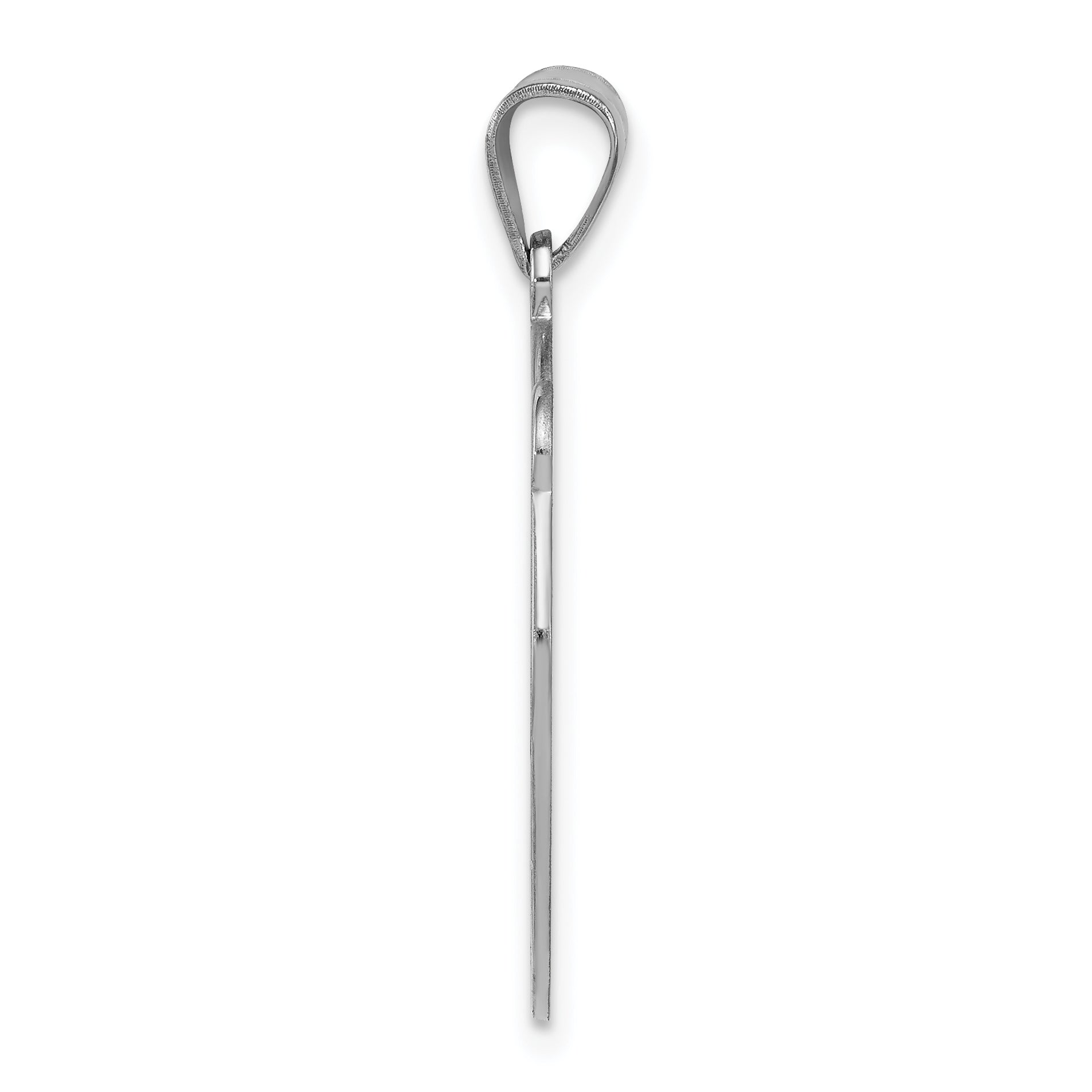 Sterling Silver 925 Script Initial N Charm Polished Unisex