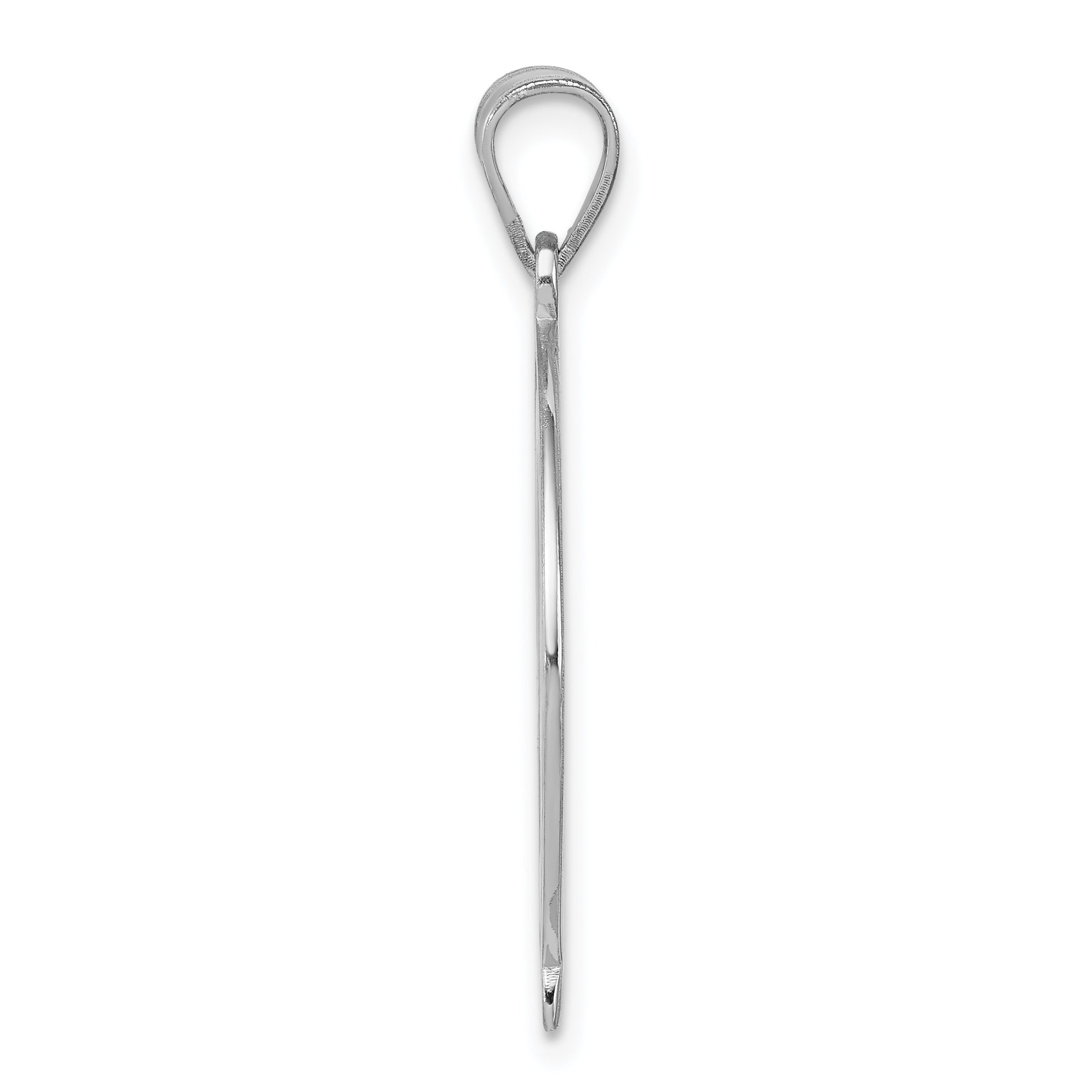 Unisex Rhodium-Plated Sterling Silver Initial Q Charm Pendant Secondary image