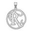 Sterling Silver Rhodium-plated Fancy Script Letter R Initial Pendant