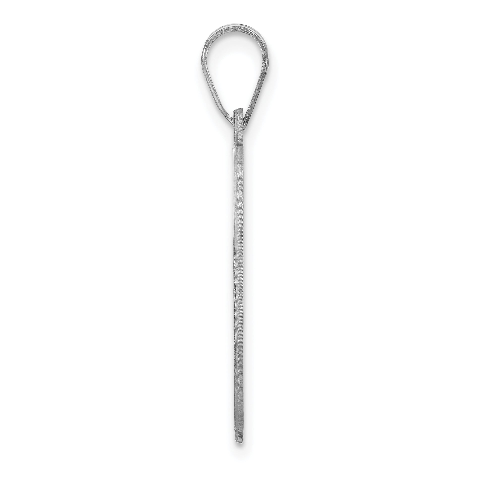 Sterling Silver 925 Unisex Script Initial V Charm with Polished Finish Secondary image