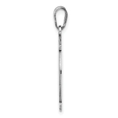 Sterling Silver 925 Unisex Script Initial X Charm Rhodium-Plated Elegance